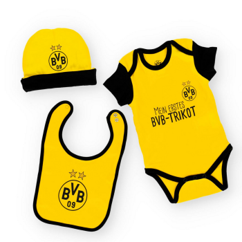 Borussia Dortmund BVB Baby Geschenkbox 3er-Set GOTS Baumwolle